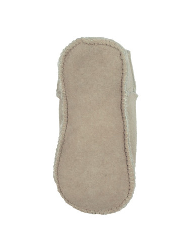 Baby scarpine in pelle di agnello con velcro - col. sabbia